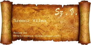 Szencz Vilma névjegykártya